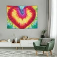 thumbnail image 2 of COMIO Colorful Tie Dye Tapestry Fabric Wall Hanging 40x30 Inch Watercolor Rainbow Tapestry Heart Shape Love Tapestry Party Wall Decorations Tie Dye Tapestries for Bedroom Living Room Dorm Decor, 2 of 7