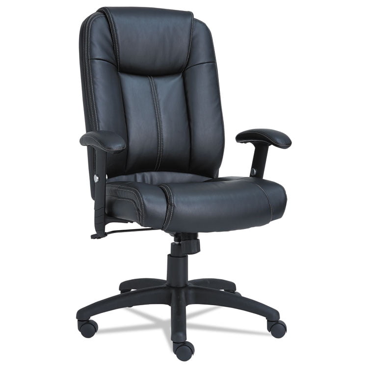 Alera CC4119 Executive HighBack Swivel & Tilt Leather Chair, Black