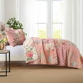 thumbnail image 3 of Nordmiex Patchwork Cotton Quilt Set Bohemian Pink Floral Bedding Set, King, 3 of 7
