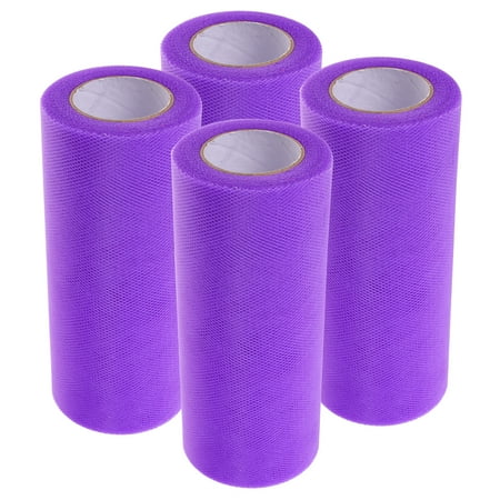 4 Rolls The Gift Decor Craft Tulle Decorate Fabric Purple Polyester Women s Bride 4 Rolls The Gift Decor Craft Tulle Decorate Fabric Purple Polyester Women s Bride