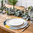 thumbnail image 6 of Round Placemats Blue Gray Yellow Oil Painting 15 inch Set of 4 Table Mats for Dining Table Abstract Art Heat Resistant Non-Slip Kitchen & Home Decorative Place Mat Set, 6 of 8