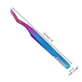 thumbnail image 2 of Unique Bargains 1 Pc Women Eyelash Extension Tweezers for Beauty Parlor Purple Blue Stainless Steel, 2 of 4