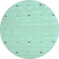 thumbnail image 1 of Ahgly Company Indoor Round Solid Light Blue Modern Area Rugs, 8' Round, 1 of 4
