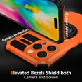 thumbnail image 2 of ELEHOLD for iPhone 16 Pro Max Magnetic Case [Compatible with Mag Safe] Invisible Stand with Ring Kickstand,Military Grade Shockproof Full Protective Case,Orange, 2 of 11