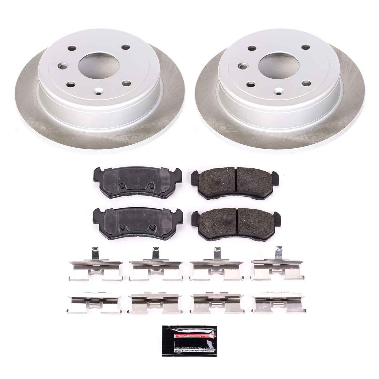 PowerStop Rear Semi-Coated Rotor and Low-Dust Ceramic Brake Pad Kit SC5897