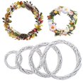 thumbnail image 5 of Adorno navideño en blanco para fiestas, decoración navideña natural, corona de mimbre, anillo de ratán, guirnalda blanca, 5 of 5