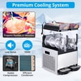 thumbnail image 3 of 700W Dual Tank Slushie Machine – 15L x 2, Commercial Stainless Steel, Self-Cleaning, High-Speed Frozen Drink Maker for Bar & Home, Black, 3 of 8