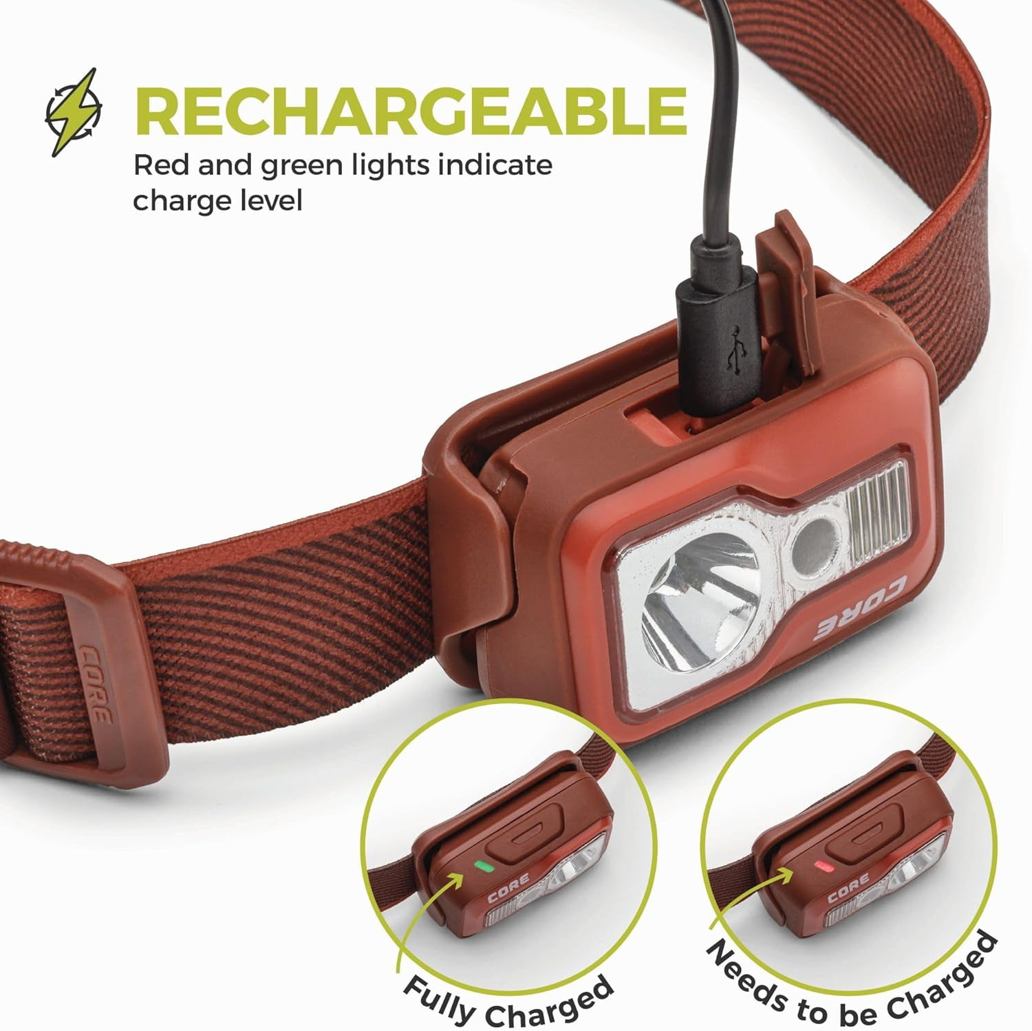 CORE 600 Lumen Rechargeable LED Headlamp, 2 Pack, Hands Free Lighting