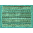 thumbnail image 1 of Ahgly Company Indoor Rectangle Oriental Turquoise Blue Modern Area Rugs, 8' x 10', 1 of 4