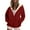 Wine, variant on USSUMA Womens Hoodies Zip Up Sherpa Lined Fleece Warm Jackets Cute Zip Up Sweatshirt Hooded Cardigan Winter Coats With Pocket 50% Off Clear