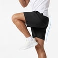 thumbnail image 6 of HISDERN Men's Casual Shorts 7 Inch Inseam Drawstring Elastic Waist Athletic Shorts with Pockets Black, 6 of 7