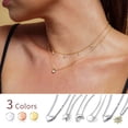 thumbnail image 4 of ChicSilver Valentine's Day Gifts 14K Gold Plated Sterling Silver Dot Necklace for Her Wife Mom Grandma on Mothers Day Birthday Anniversary, 4 of 7