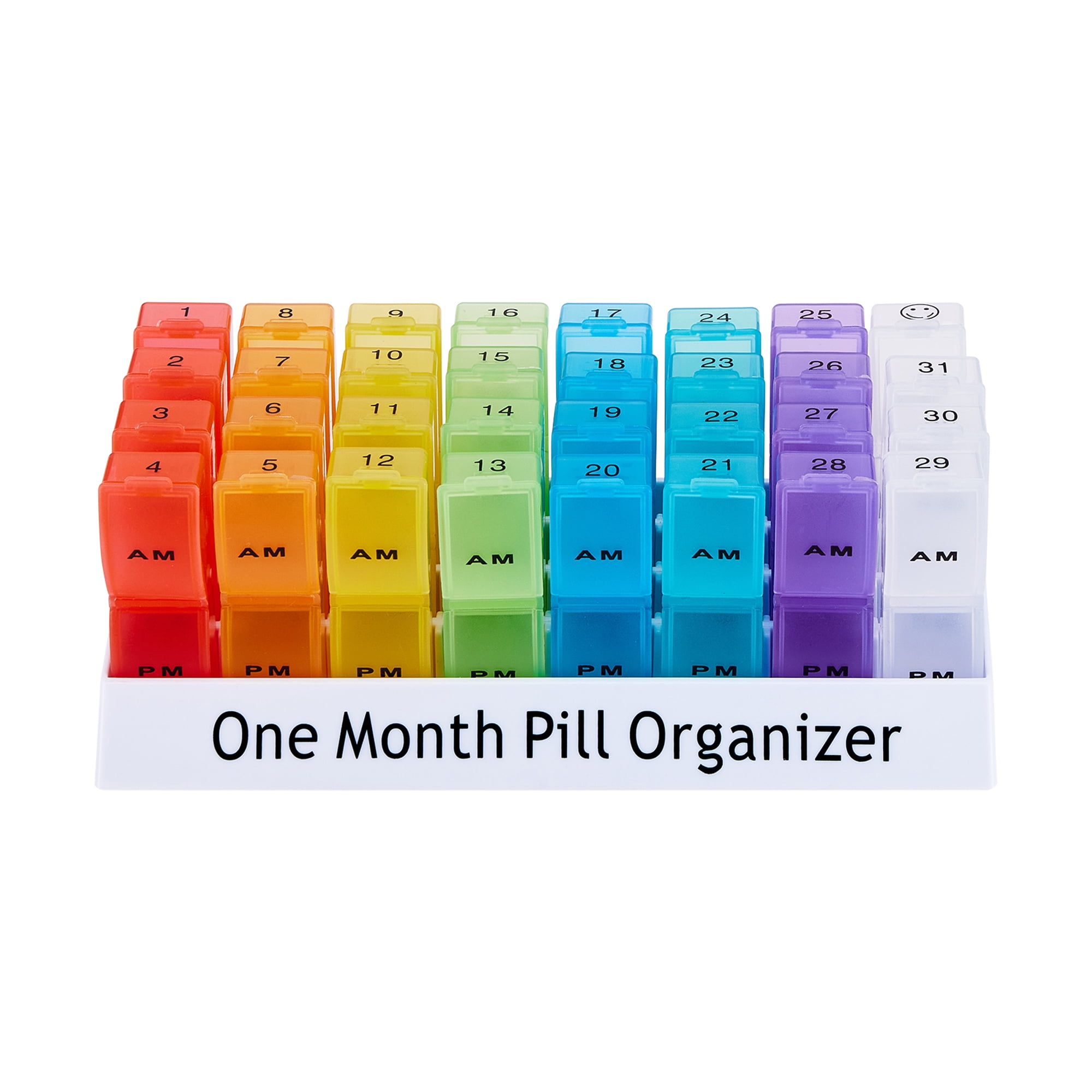 Gwiyeopda Pill Organizer Monthly 31 Day Am/Pm Daily Pill Organizer 32