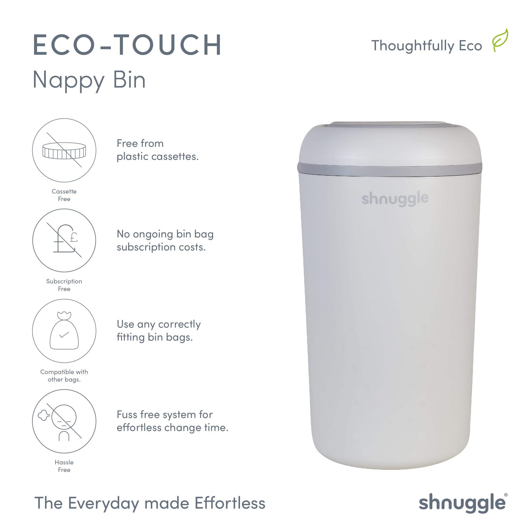 Changing Essentials Kit: Shnuggle Changing Mat + Diaper Pail + Better Bag Liners (90 Day Supply)
