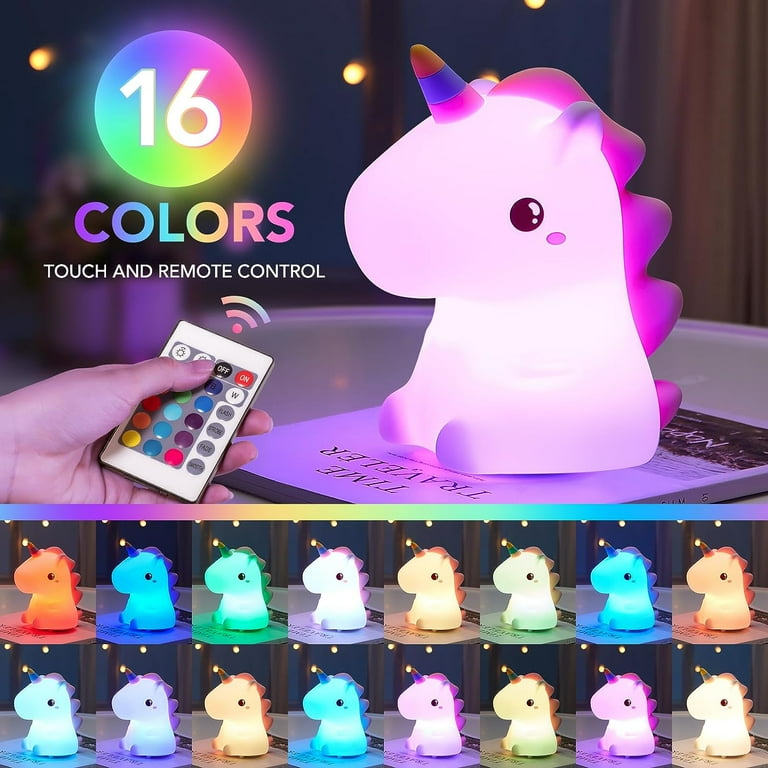 One Fire Bedside Lamp Touch Dimmable 10 Colours 8 Brightness Night Light Children Rechargeable Night Light Battery Night Lamp Nursery Baby Room With Remote Control