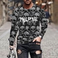 thumbnail image 1 of Blusas y camisas de manga larga con cuello redondo para hombre, moda informal, estampado, deportivas, de manga larga, cuello redondo, blusas, camisas para hombre, blusa de poliéster, 1 of 5