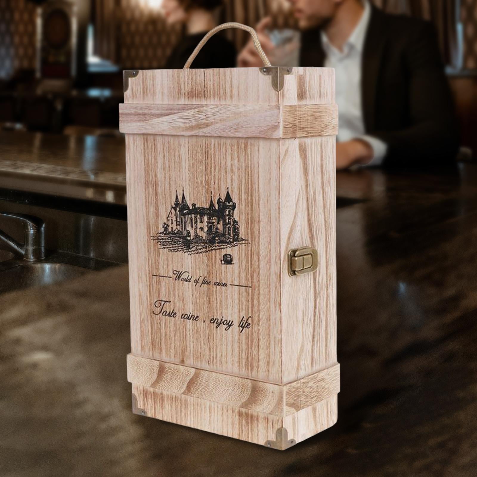 Wooden Box Hinged Lid with Handle Wooden Packaging Box Storage Decorative