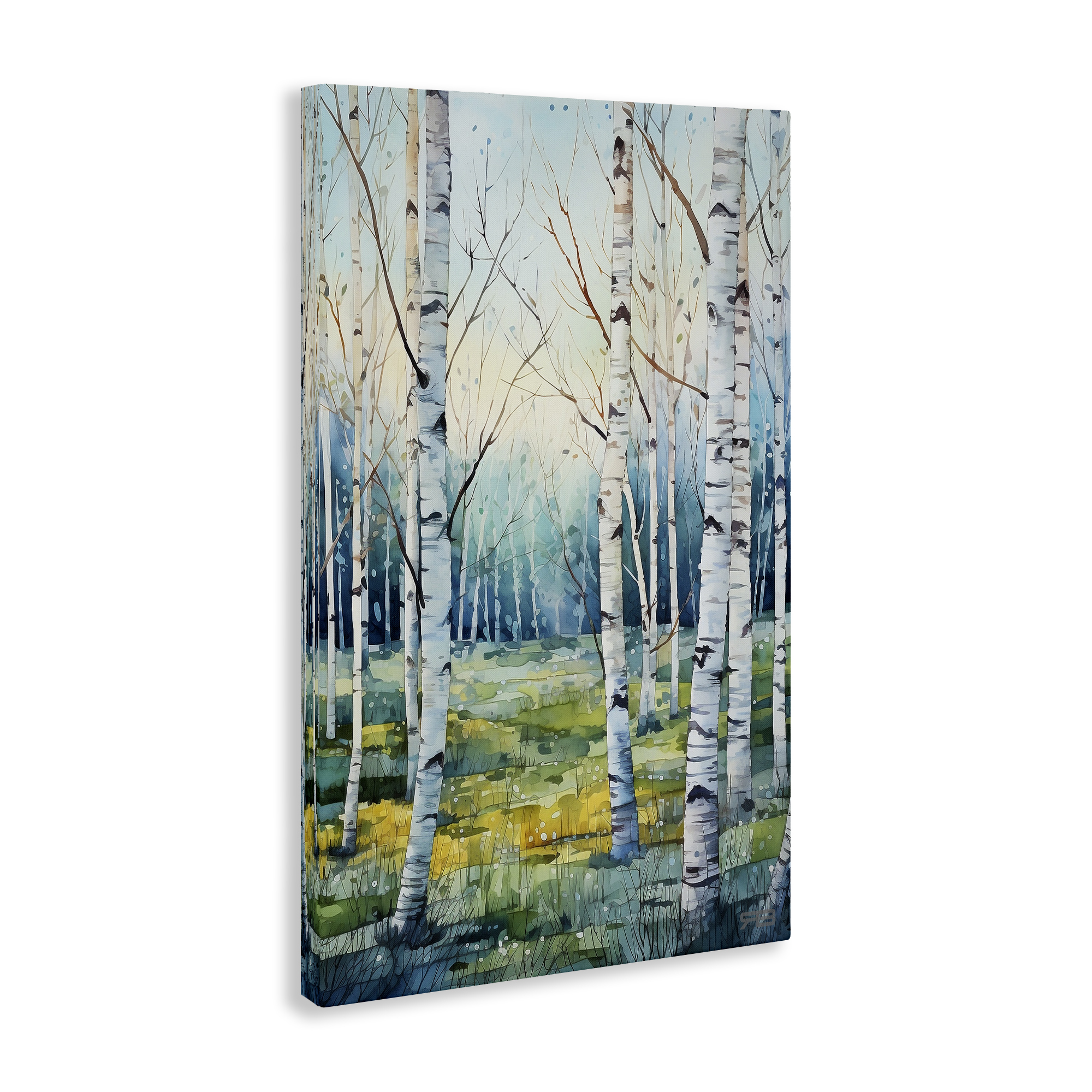 Stupell Industries Summer Birch Forest Landscape Painting Gallery Wrapped Canvas Art Print Wall Art, 24 x 36