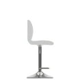 thumbnail image 6 of CorLiving Hudson Modern White Faux Leather Square Adjustable Swivel Bar Stools with Backs - Barstool Set of 2, Stylish Kitchen Stools, Comfortable Bar Chairs for Home, Pedestal Base, 6 of 9