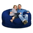 thumbnail image 1 of Ultimate Sack 6000 Fauteuil Poire de 6 Pieds, Causeuse Surdimensionnée en Mousse, Housse en Suède Bleu Électrique, 1 of 8