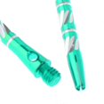 thumbnail image 3 of 6x5 Pcs 50mm Thread Alloy Re-Grooved Dart Stems Shafts Silver Green, 3 of 5