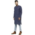 thumbnail image 5 of SKAVIJ Men's Handloom Cotton Kurta Indian Ethnic Wear Yoga Top (Medium, Blue), 5 of 6