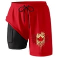 thumbnail image 4 of Board Shorts Male Summer Shorts Printed Double Inner Layer Beach Pants With Pocket Shorts Homme Red XXXXXL, 4 of 4