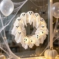thumbnail image 6 of SUORE Halloween Ghost Wreath, 12 Warm White Ghost Garland with 15.7 inches, Light-Up Halloween Ghost Wreath Spooky Indoor & Outdoor Hanging Decoration for Front Door, Wall, Party, 6 of 8
