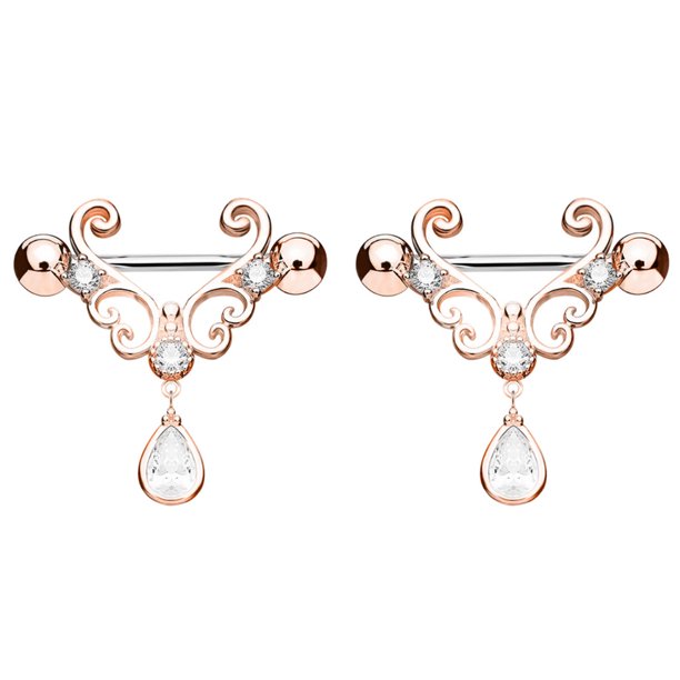 Guardurnaity Anillos para pezones, falso a la moda, práctico, duradero, resistente al desgaste, joyas de pedante para vestirse de plata Ropa, zapatos y accesorios Miscelánea Oro rosa Guardurnaity AP009426-03B