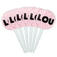 thumbnail image 1 of Lou Cupcake Picks Toppers - Set of 6 - Pink Speckles, 1 of 1
