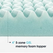Best Price Mattress 4 5-Zone Cooling Gel Memory Foam Mattress Topper, Queen