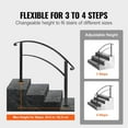 thumbnail image 5 of Outdoor Stair Handrail Kit for 1-4 Steps: Matte Black Wrought Iron Construction, Anti-Rust Finish, Easy DIY Installation for Porch, Deck, and Step Safety, 5 of 7