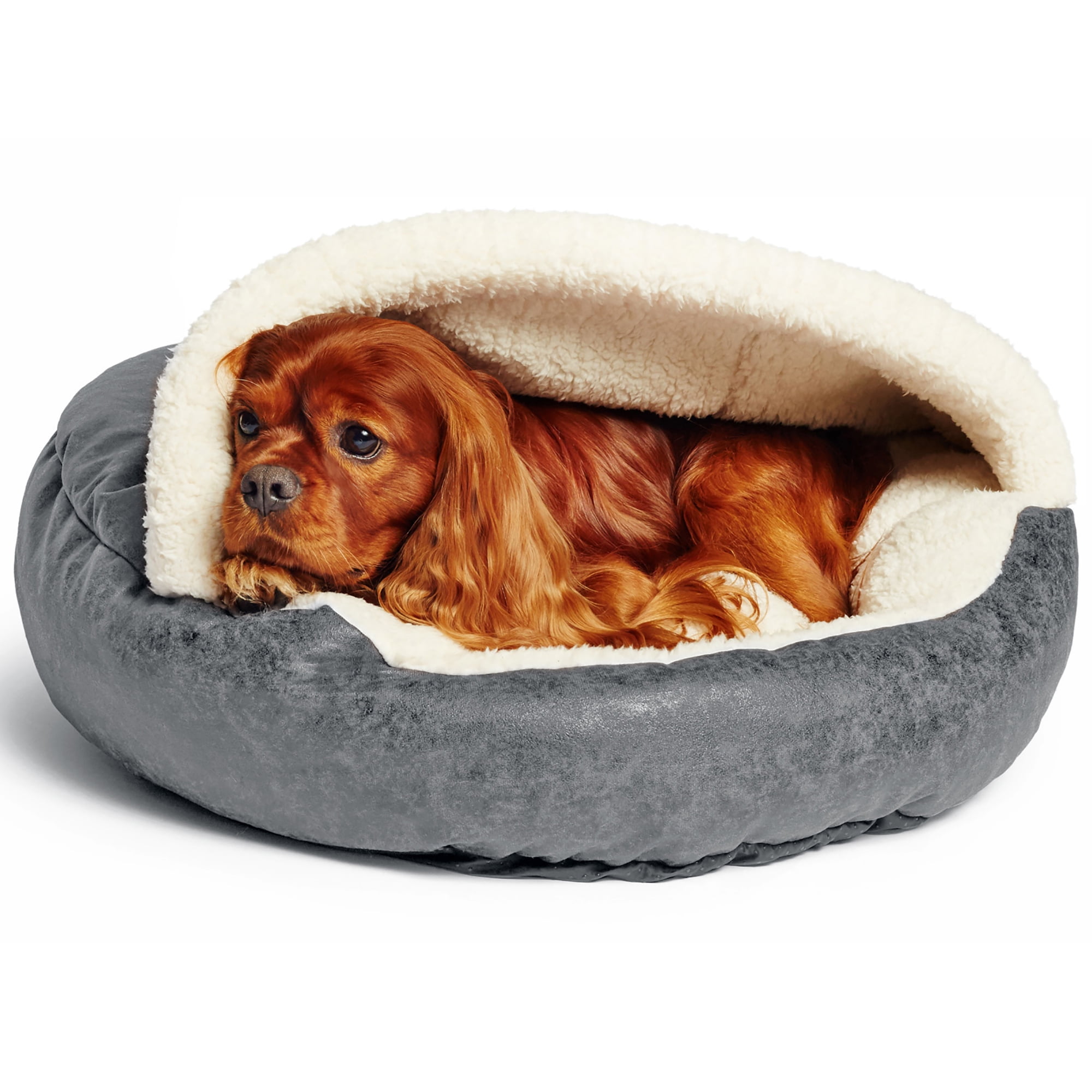Precious Tails Vegan Leather Deep Dish Cave Pet Dog Bed
