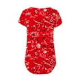 thumbnail image 4 of Fesfesfes Womans Shirts Women Fashion Casual Printing Shirts Short Sleeve Loose Tee Tops V Neck Blouse Womens Spring Tops L(US:8), 4 of 5