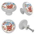 thumbnail image 4 of Santa Claus Glow-in-the-Dark Cabinet Knobs: Fluorescent Drawer Pulls (4-Pack) - Round, Suitable for Cabinets, Wardrobes, Dressers - Includes Screws, Perfect Furniture Decor!, 4 of 6