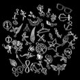 thumbnail image 5 of Colgantes, 100 piezas de abalorios de plata antigua mixta, colgantes para hacer joyas, collares, pulseras, decoración (M97), 5 of 5