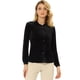 thumbnail image 1 of Blusa de manga larga con bolsillo delantero y cuello de punta para mujer, camisa de terciopelo de trabajo con botones Negro L, 1 of 5