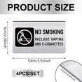 thumbnail image 2 of 4Pcs Non Smoking Desk Logo Display Signs Double Side Stainless Steel Metal Warning No Smoking Table Sign, 2 of 7