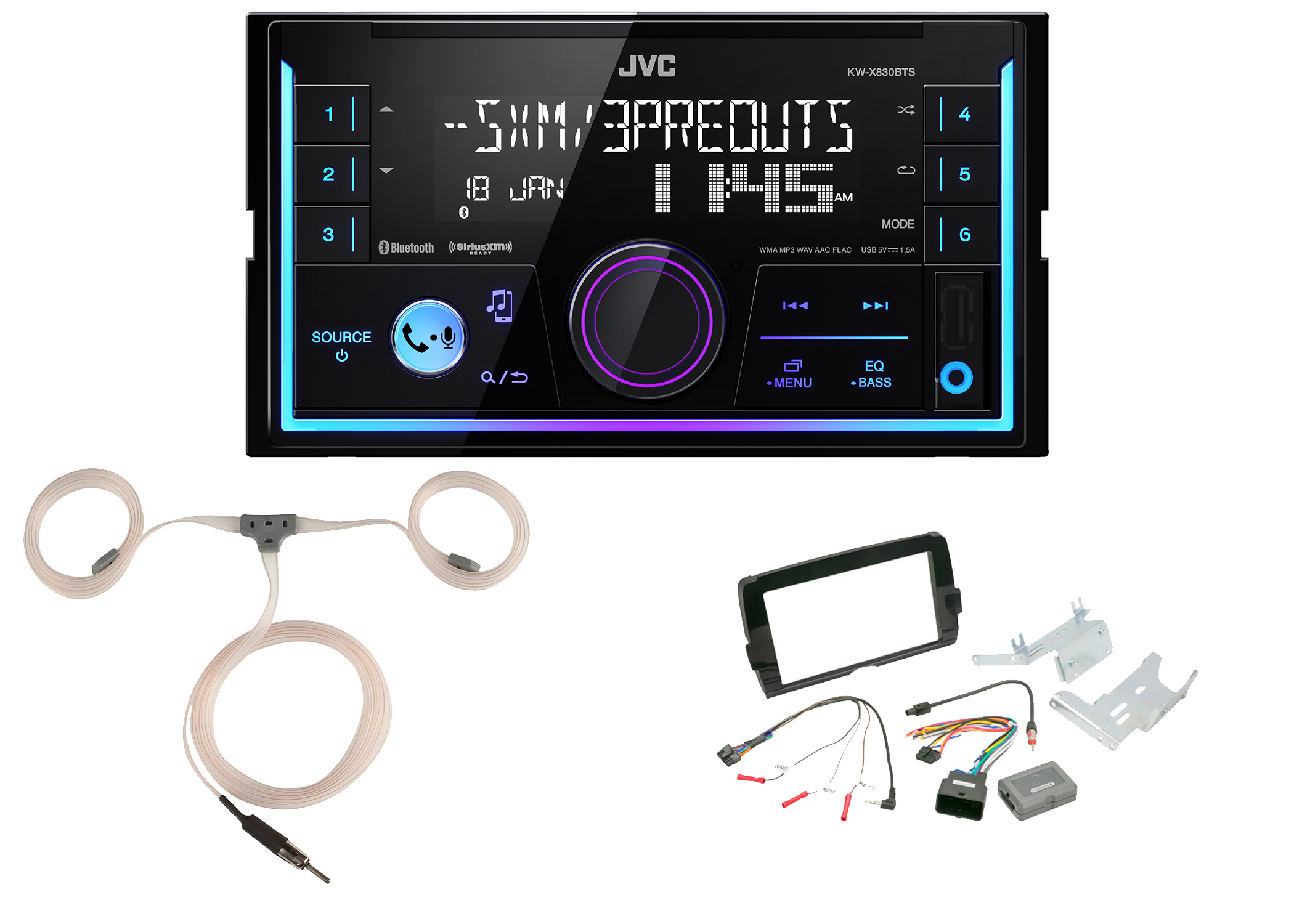 Harley Audio Package JVC 2DIN USB Bluetooth Digital Media Receiver