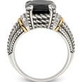 thumbnail image 2 of 14K/Silver Two-Tone Sterling Silver With 14K Black Onyx & White Diamond Ring (Size 7) Made In Thailand qtc1205-7, 2 of 5
