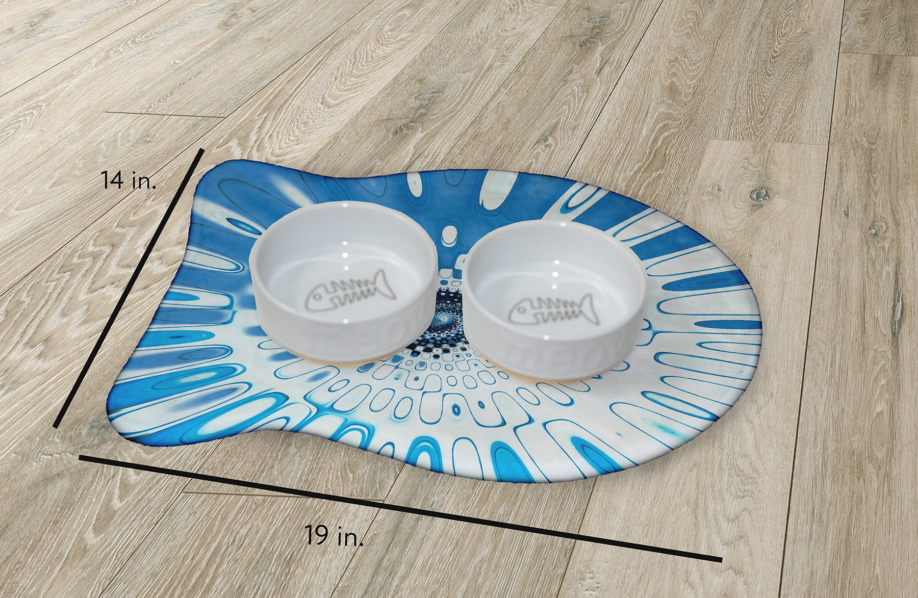Simply Daisy Summer Spiral Fish Shape Pet Feeding Mat for Cats