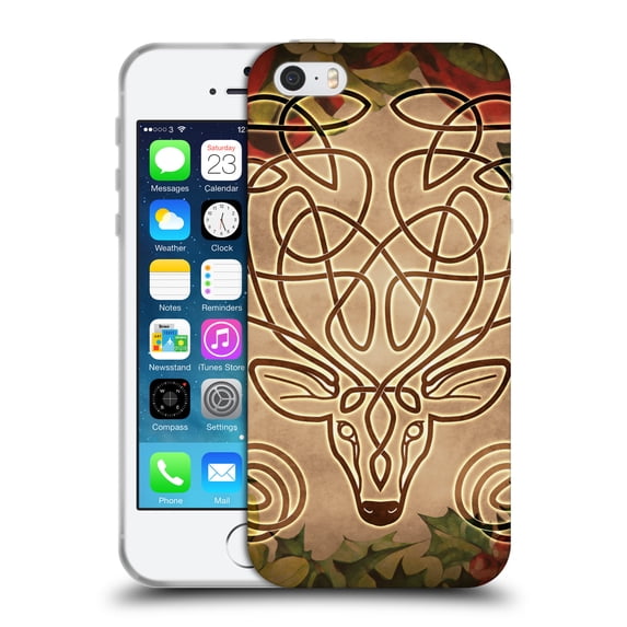 Head Case Designs Officially Licensed Brigid Ashwood Celtic Wisdom 3 Stag Soft Gel Case Compatible with Apple iPhone 5 / 5s / iPhone SE 2016