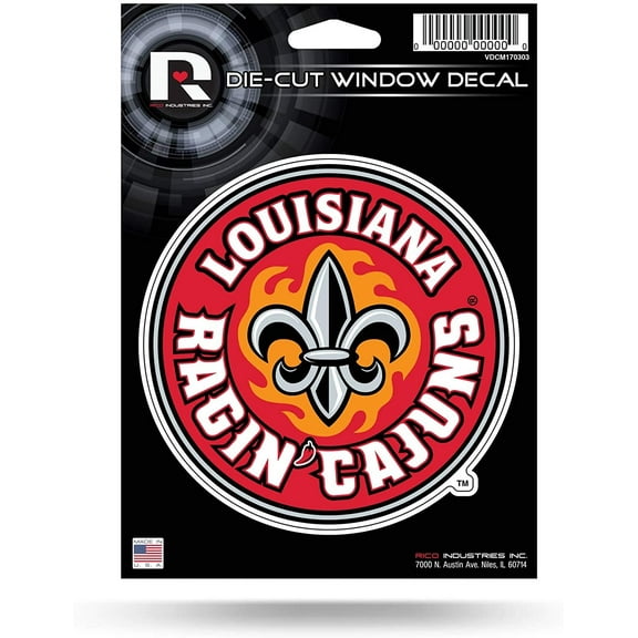 University of Louisiana Lafayette Raging Cajuns 5 Inch Die Cut Flat Vinyl Decal Sticker Adhesive Backing