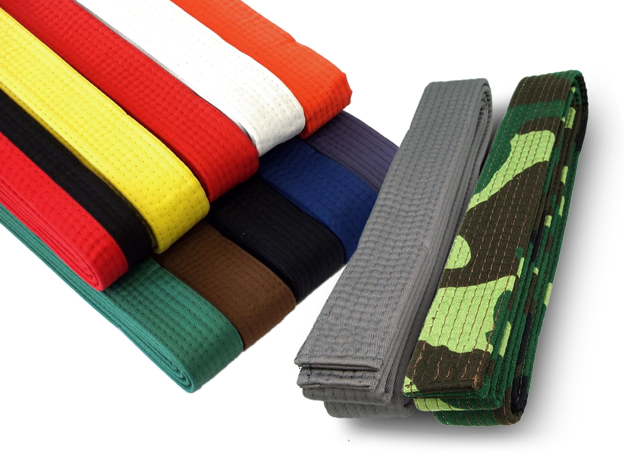 Martial Arts 1.5 Wide Karate Taekwondo Judo Double Wrap Solid Color Belts 