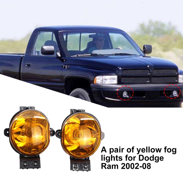 Gwong Autos 2pcs niebla luz delantera parachoques amarillo lámpara de conducción reemplazo 55077475ac 55077474ac para Dodge-Ram 02-08 Gwong 24014279