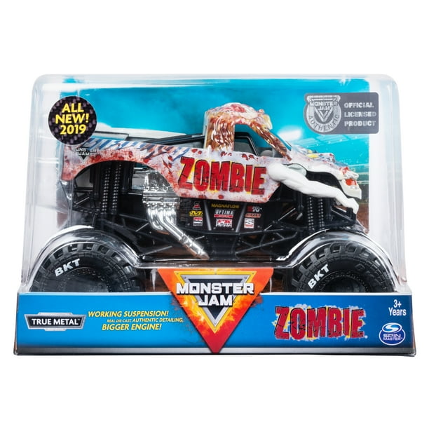 Monster Jam, Official Zombie Monster Truck, DieCast Vehicle, 124 Scale