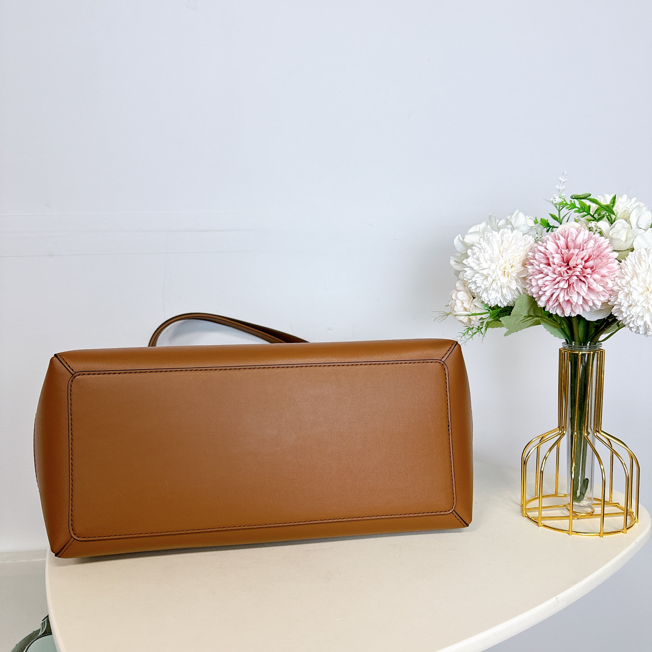 Michael Kors Signature Reed Large Belted Logo Tote in Brown