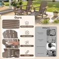 thumbnail image 3 of Outsunny Folding Adirondack Chair Set of 2, HDPE Fire Pit Chair with Retractable Ottoman, Cup Holder and Large Seat for Deck, Garden, Backyard, Brown, 3 of 9