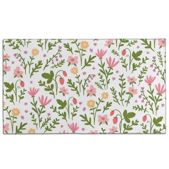 Pioneer Flower Floral Print Pattern Door Rugs,Washable Non Slip Door Mats Indoor,Decorative Door Mats,Entry Mat Indoor for Entrance,Bedroom,Kitchen,Bathroom,17"x30"