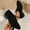 Black, variant on Viluyesy Loafers for Womens, Low Heels Pointed Toe Lace Up Suede Leather Dress Shoes Brown US8.5